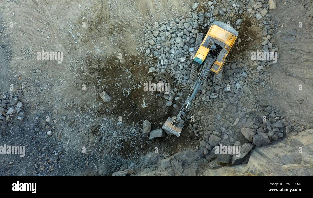 Extraction of granite. Open cast mine. Stone Quarrying. Granite quarry Stock Photo Alamy