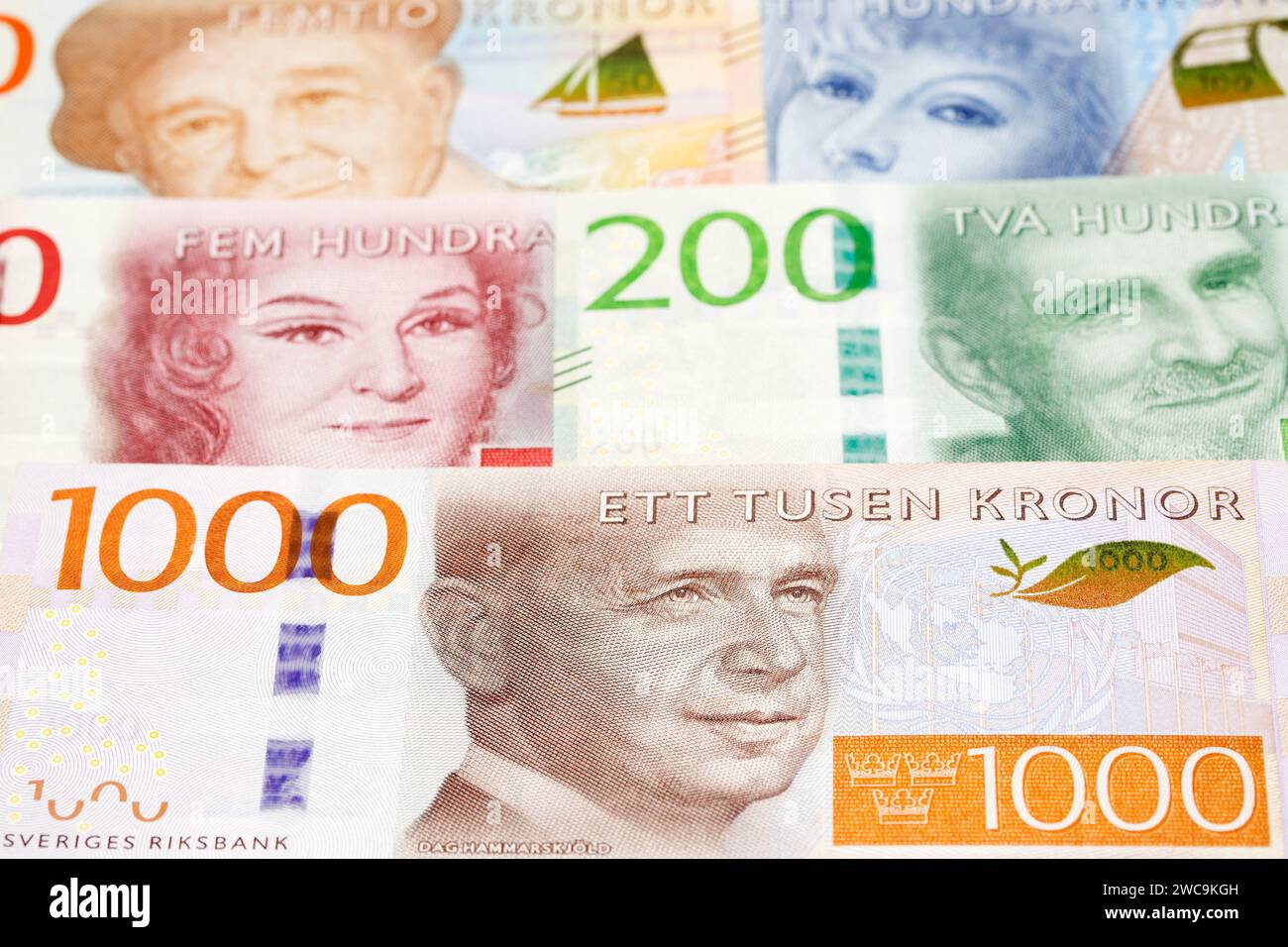 Swedish money - krona a business background Stock Photo - Alamy