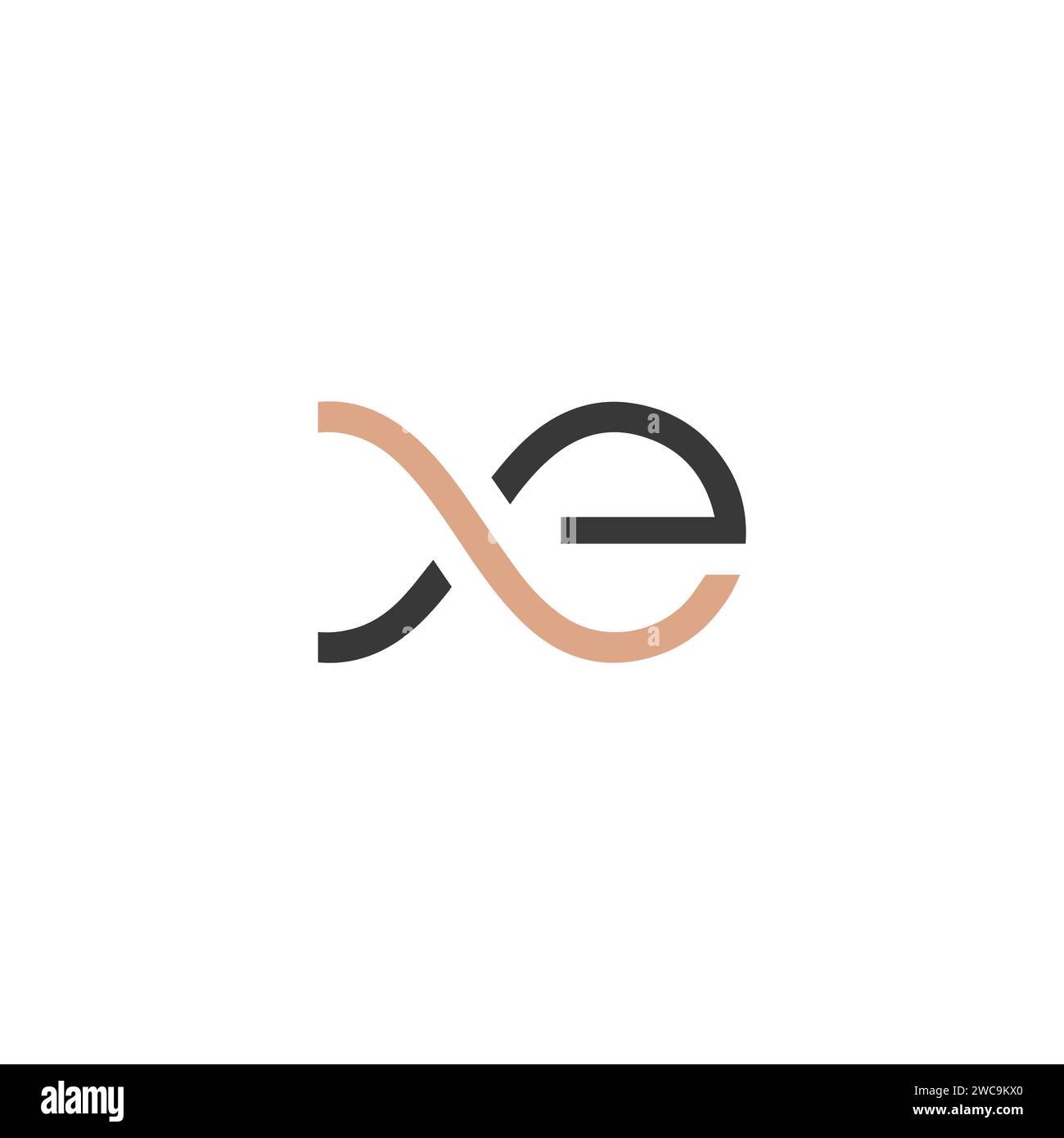 Alphabet Initials logo XE, EX, E and X Stock Vector