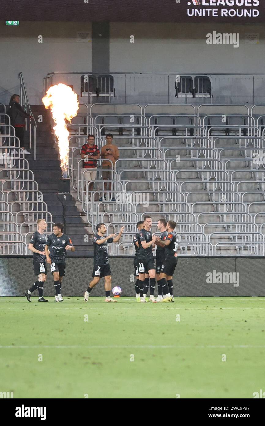 ALeagues Unite Round Perth Glory 34 Wellington Phoenix 14 January 2024. Wellington Phoenix