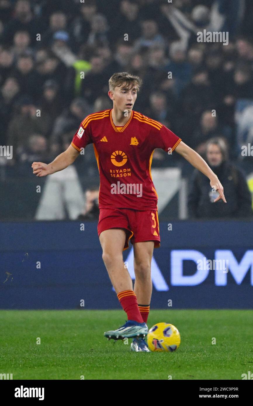 Dean Huijsen of AS Roma in action during the Coppa Italia Frecciarossa ...