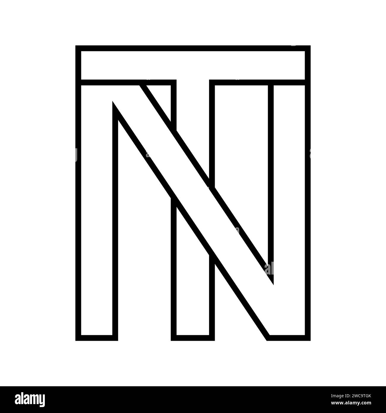 Logo sign nt tn icon double letters logotype n t Stock Vector