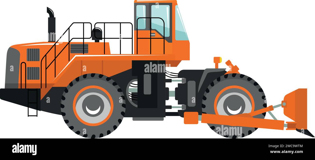 Wheel Dozer Icon in Flat Style Stock Vector Image & Art - Alamy