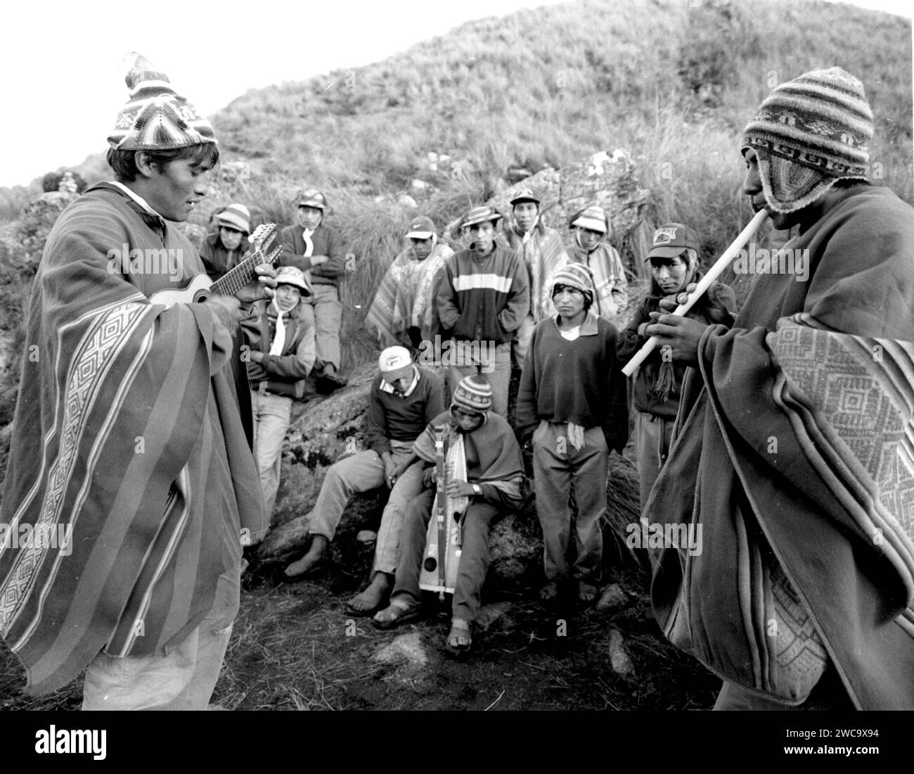 Quechua men instruments hi-res stock photography and images - Alamy