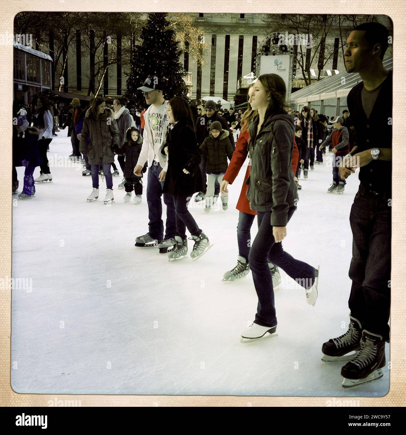 Ice Skating in Bryant Park NYCNY Stock Photo