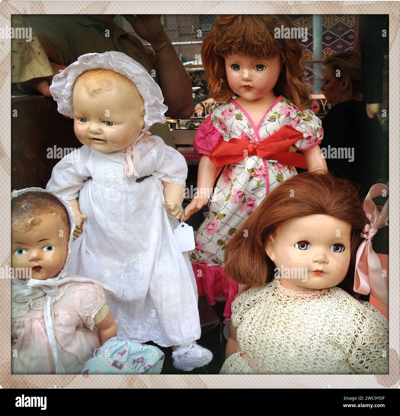 Antique Dolls with Glass Eyes Stock Photo Alamy