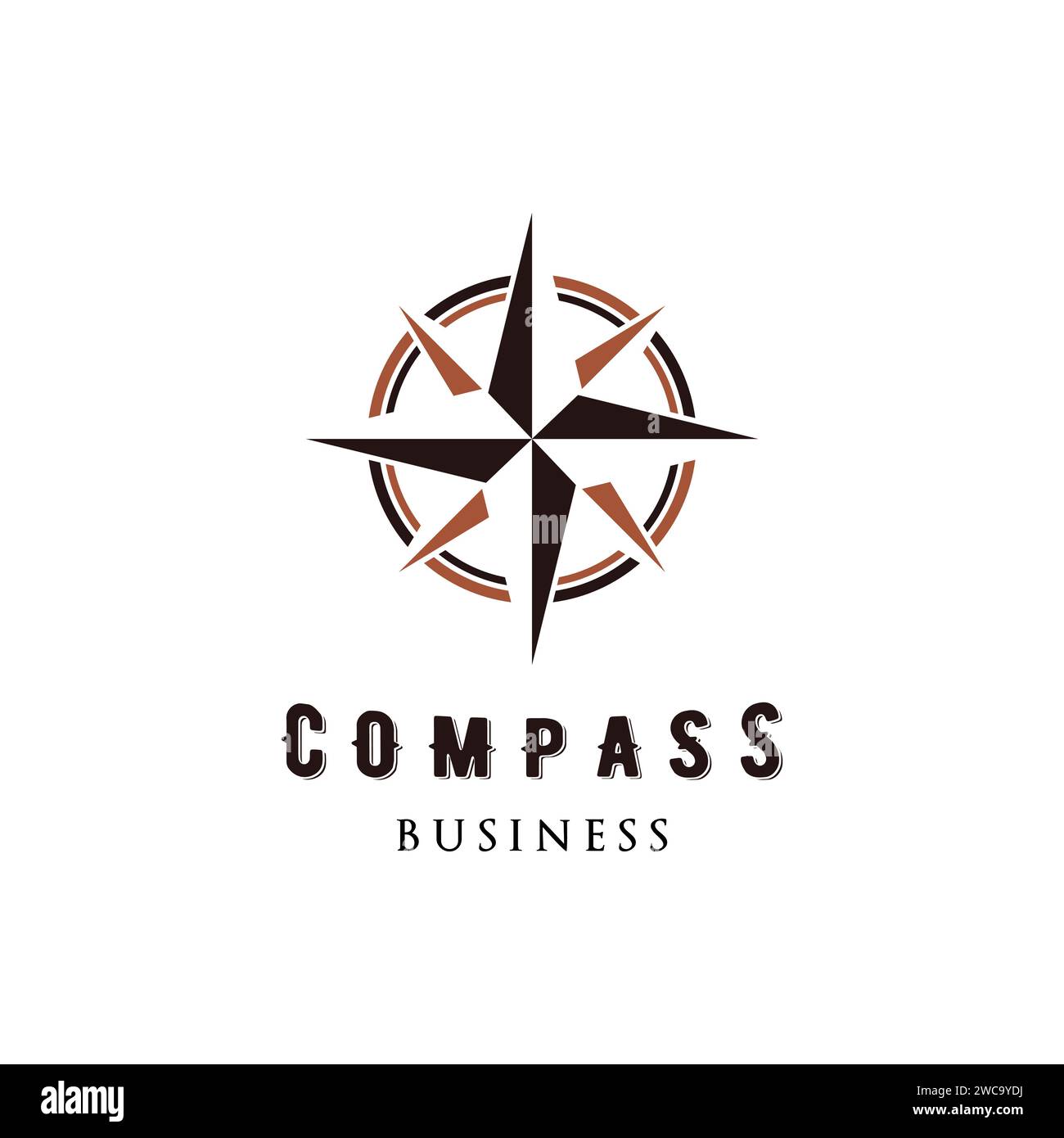 Compass Icon Logo Design Template Stock Vector