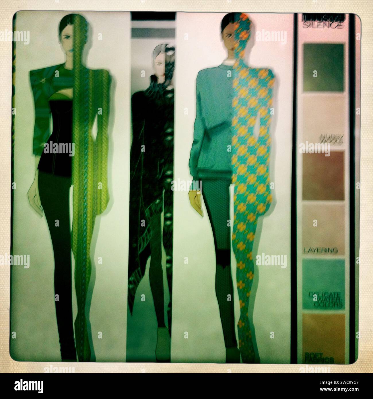 Fashion fabric combinations Green Stock Photo Alamy