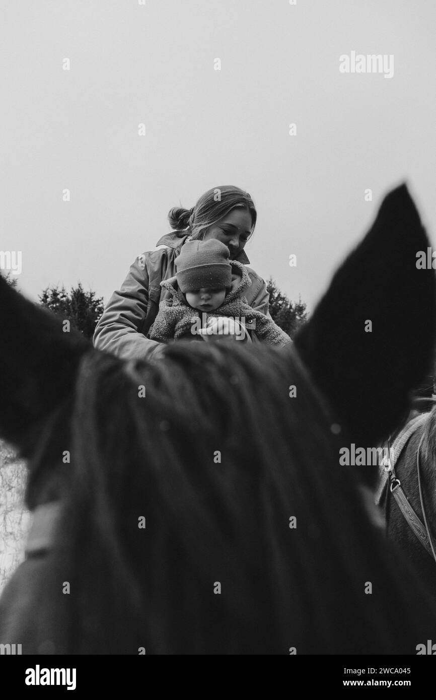 Together motherhood Black and White Stock Photos & Images - Alamy