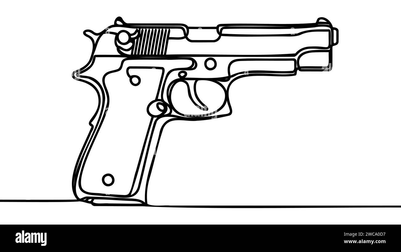 Gun. A short handgun for shooting at short distances. International