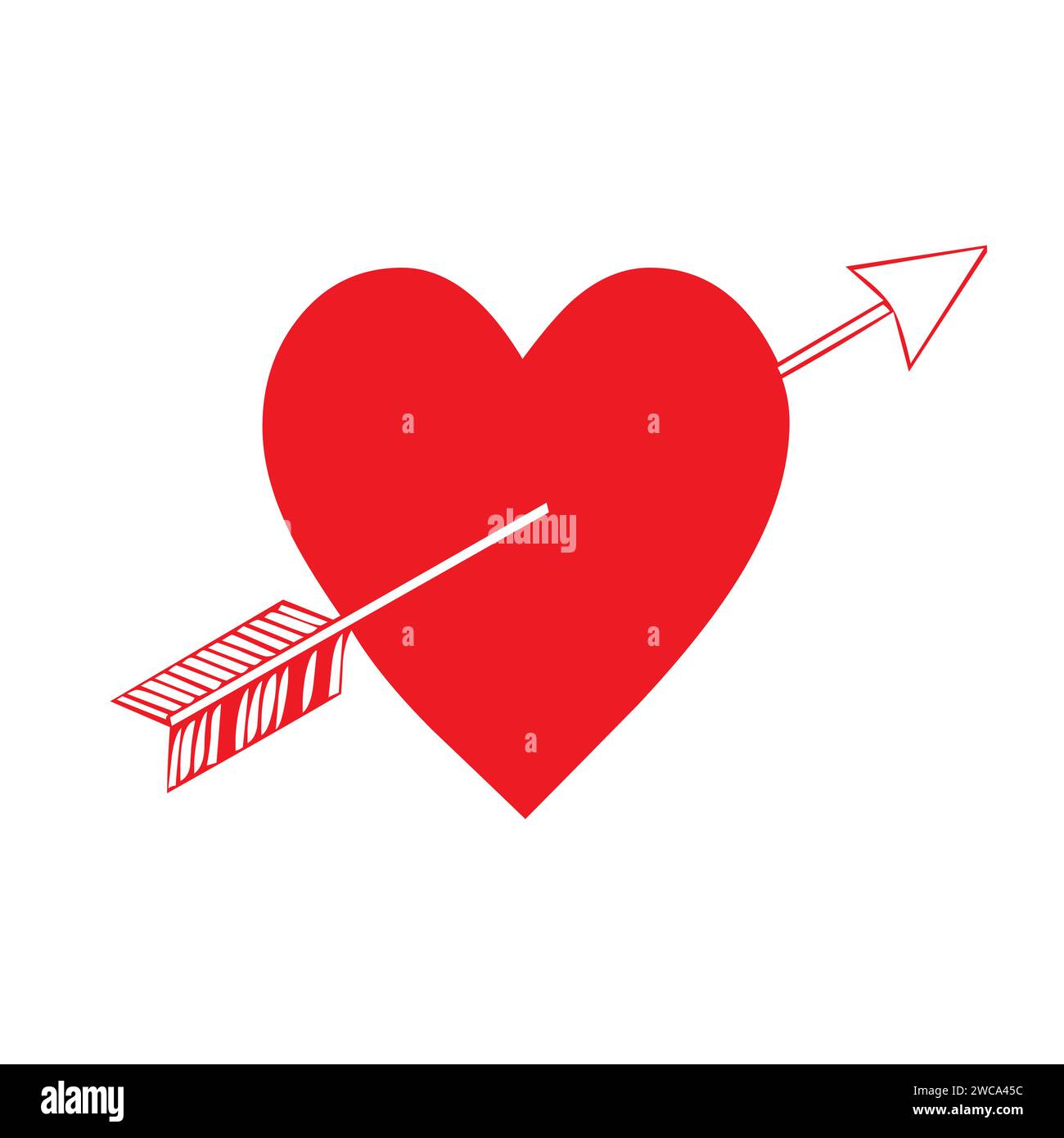 Heart With Arrow Shot Through Icon Stock Vector