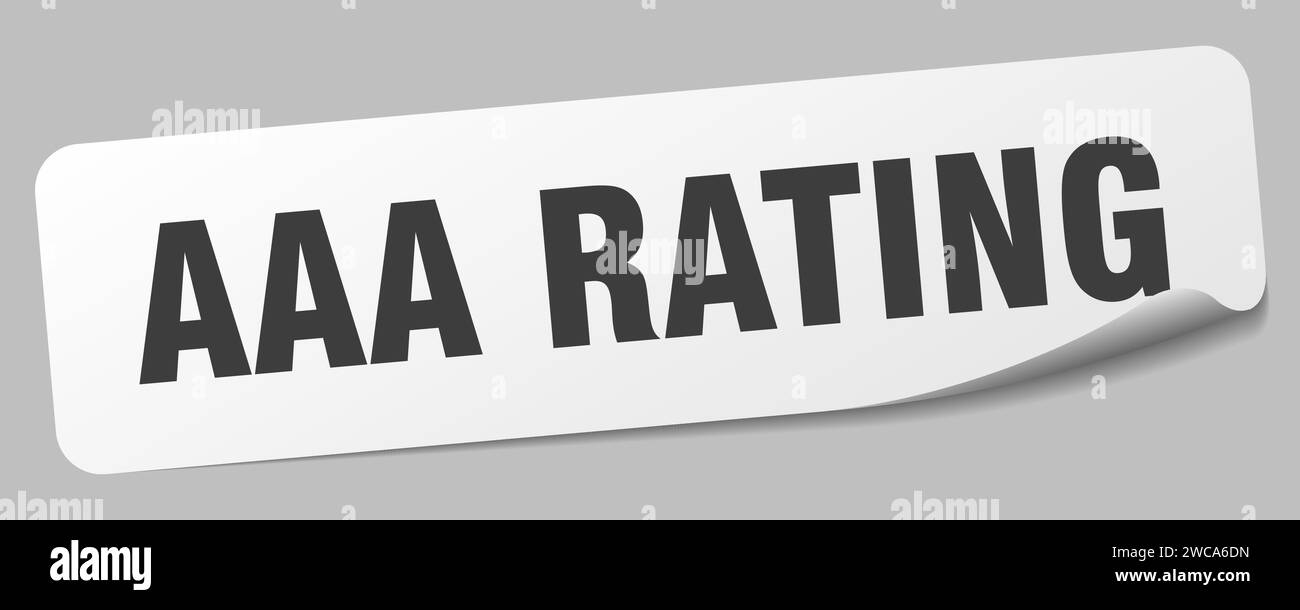 aaa rating sticker. aaa rating rectangular label isolated on white background Stock Vector