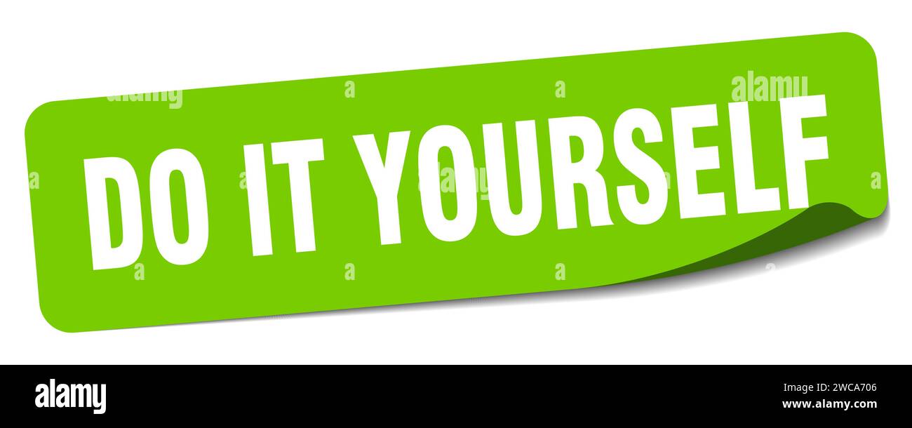 do it yourself sticker. do it yourself rectangular label isolated on white background Stock Vector
