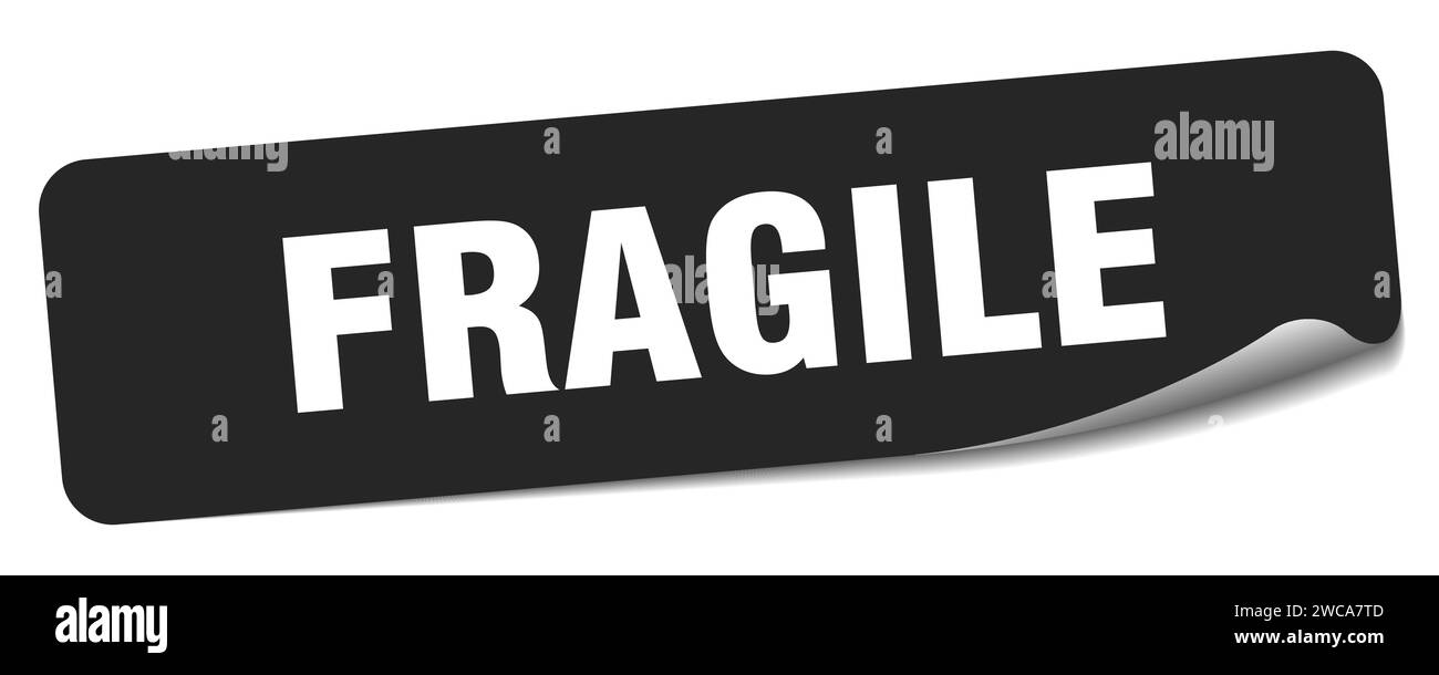 fragile sticker. fragile rectangular label isolated on white background Stock Vector