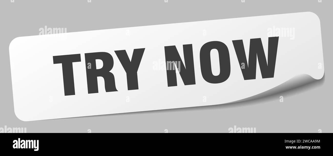 try now sticker. try now rectangular label isolated on white background ...