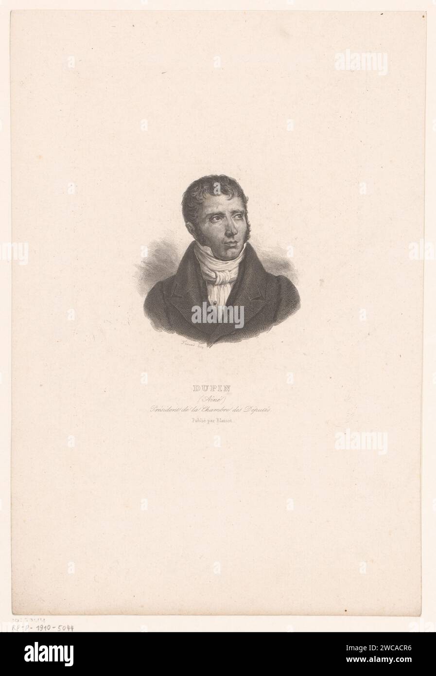 Portret van André Dupin, Ferdinand (engraver), 1800 - 1900 print  print maker: Francepublisher: Paris paper steel engraving historical persons Stock Photo