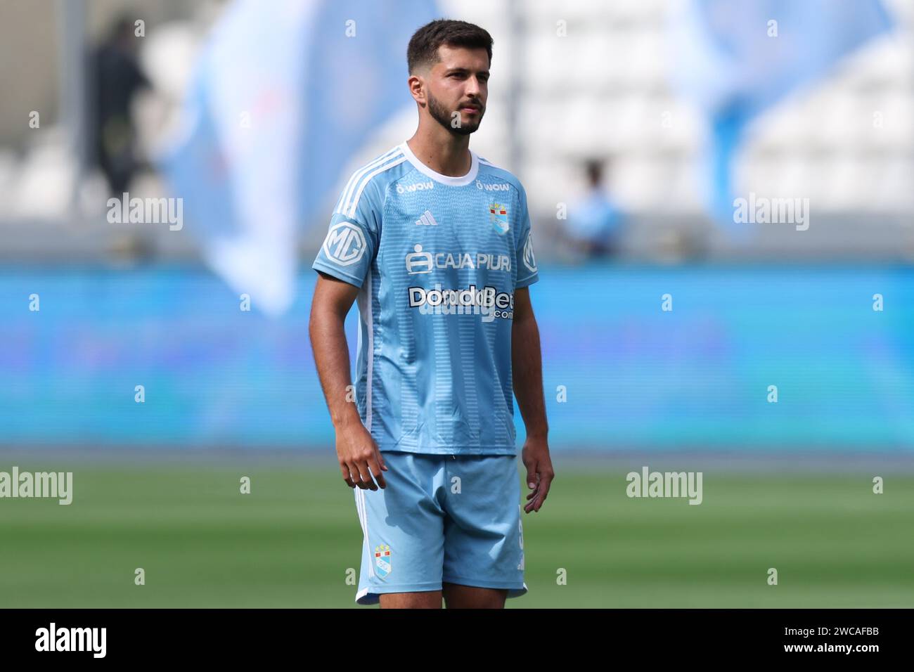 Lima, Peru. 14th Jan, 2024. Rafael Lutiger of Sporting Cristal during the friendly match between Sporting Cristal and Universidad Catolica de Chile played at Nacional Stadium on January 14, 2024 in Lima, Peru. (Photo by Miguel Marrufo/PRESSINPHOTO) Credit: PRESSINPHOTO SPORTS AGENCY/Alamy Live News Stock Photo
