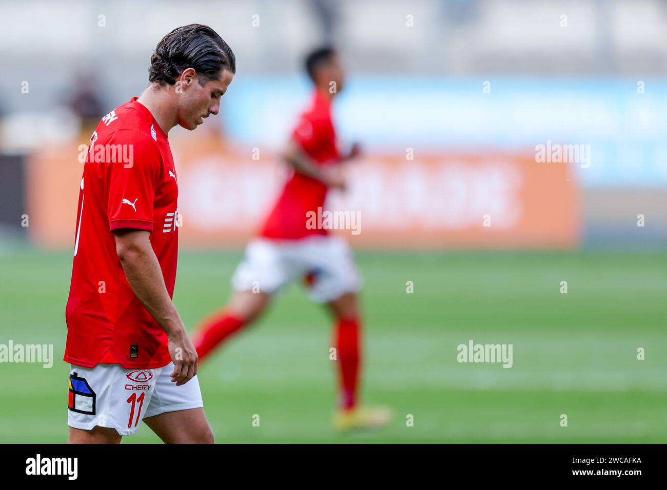 Lima, Peru. 14th Jan, 2024. Clemente Montes of Universidad Catolica during the friendly match between Sporting Cristal and Universidad Catolica de Chile played at Nacional Stadium on January 14, 2024 in Lima, Peru. (Photo by Miguel Marrufo/PRESSINPHOTO) Credit: PRESSINPHOTO SPORTS AGENCY/Alamy Live News Stock Photo
