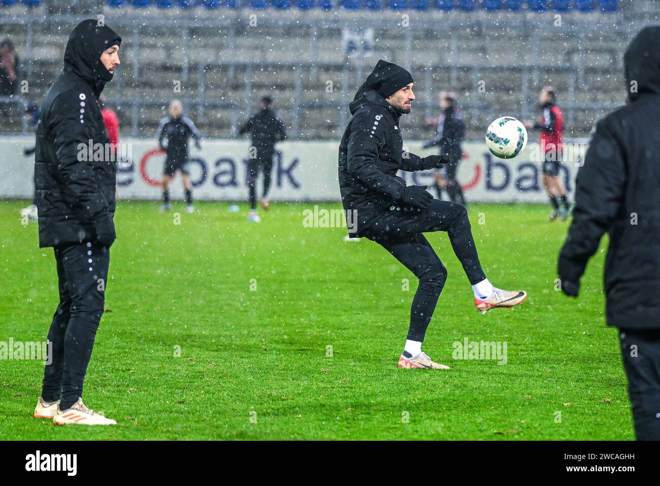 Geel, Belgium. 14th Jan, 2024. Dylan De Belder (9) Of KMSK Deinze ...