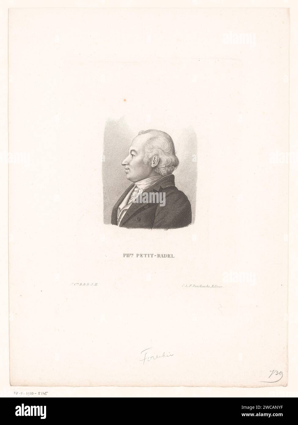 Portret van Philippe Petit -Radel, Charles Aimé Forestier (Awarded to), 1818 - 1832 print  print maker: ParisFrancepublisher: Paris paper engraving historical persons. barber; surgeon Stock Photo