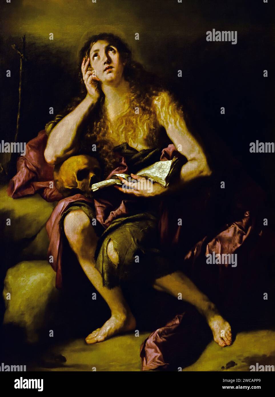 Penitent Magdalen 1665 by Luca Giordano 1634-1705, Italy, Italian, Stock Photo