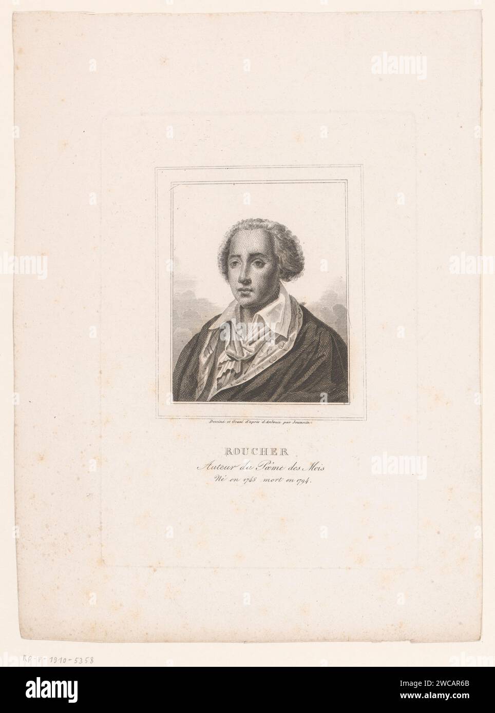 Portrait of Jean-Antoine Roucher, Auguste Adrien Jouanin, after Henri ...