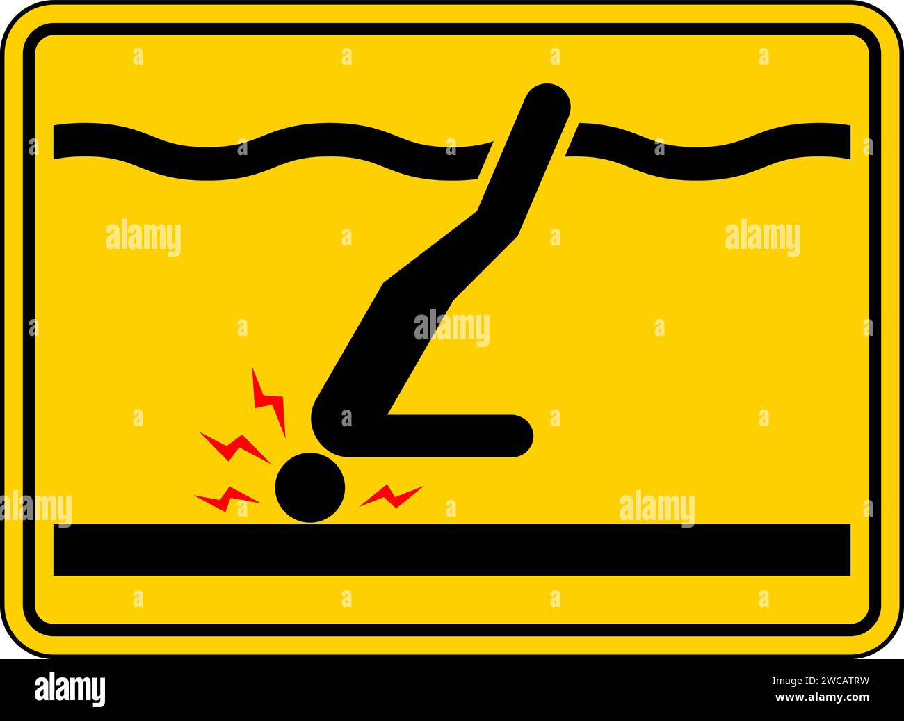 Water Safety Sign Warning Shallow Water Stock Vector Image & Art Alamy