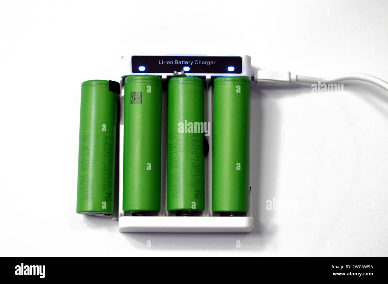 Cairo, Egypt, January 13 2024 18650 battery pack cells, cylindrical