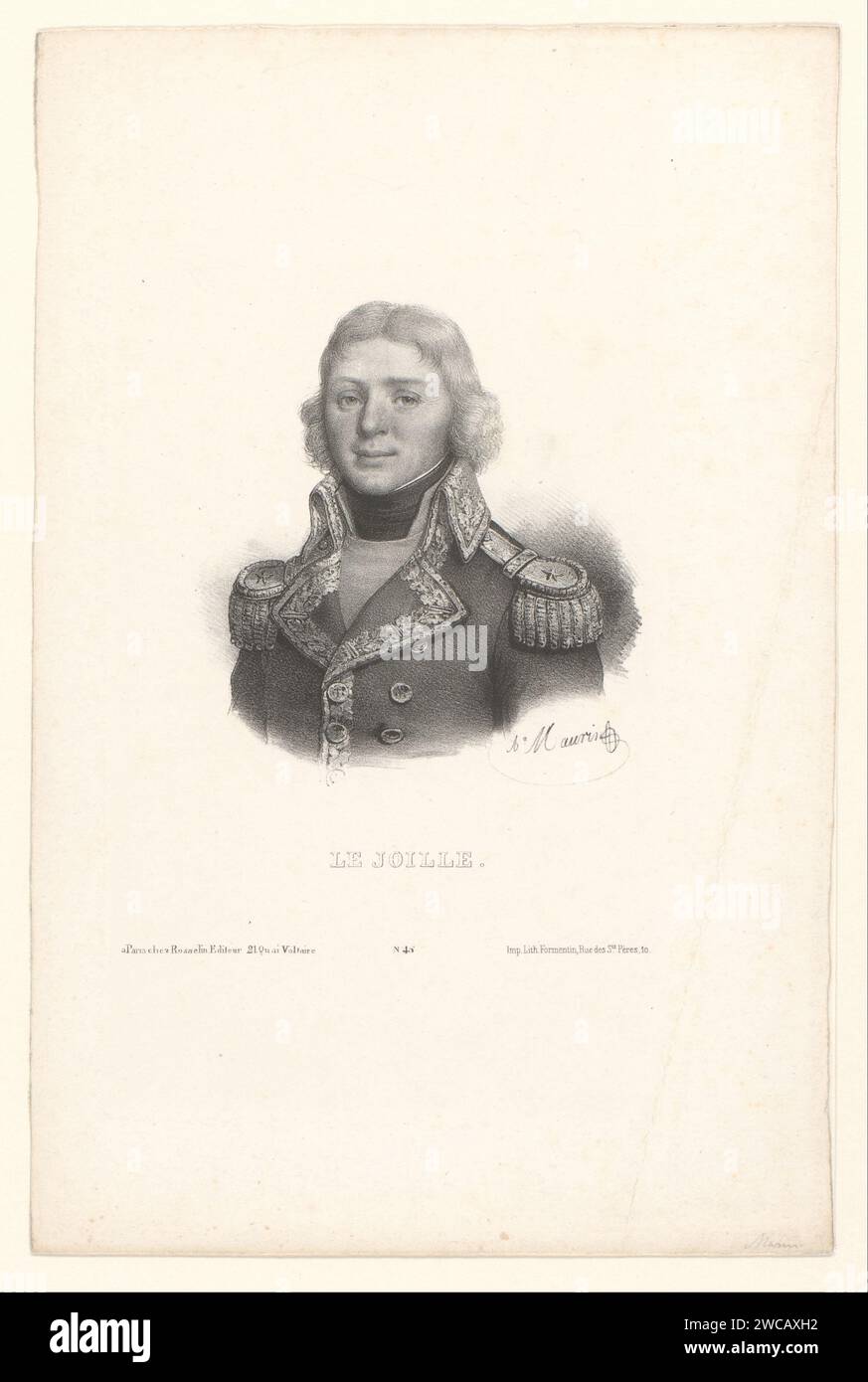 Portret van Louis-Jean-Nicolas Lejoille, Antoine Maurin, 1837 print Under numbered: no 45. Paris paper  historical persons Stock Photo