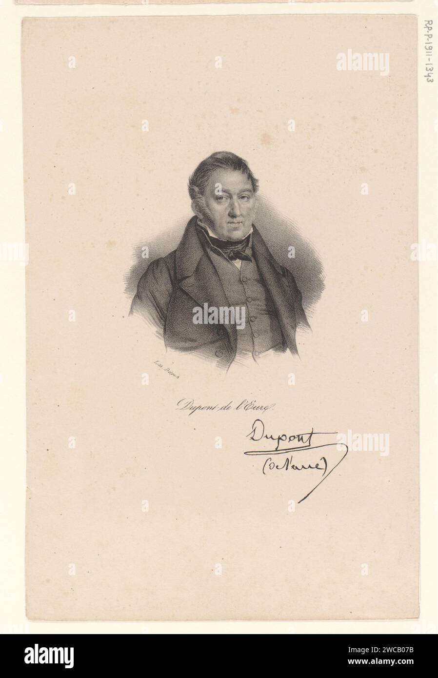 Portret van Jacques-Charles Dupont de l'Eure, anonymous, veuve Delpech (Naudet), in or after 1818 - in or before 1842 print  Paris paper  historical persons Stock Photo