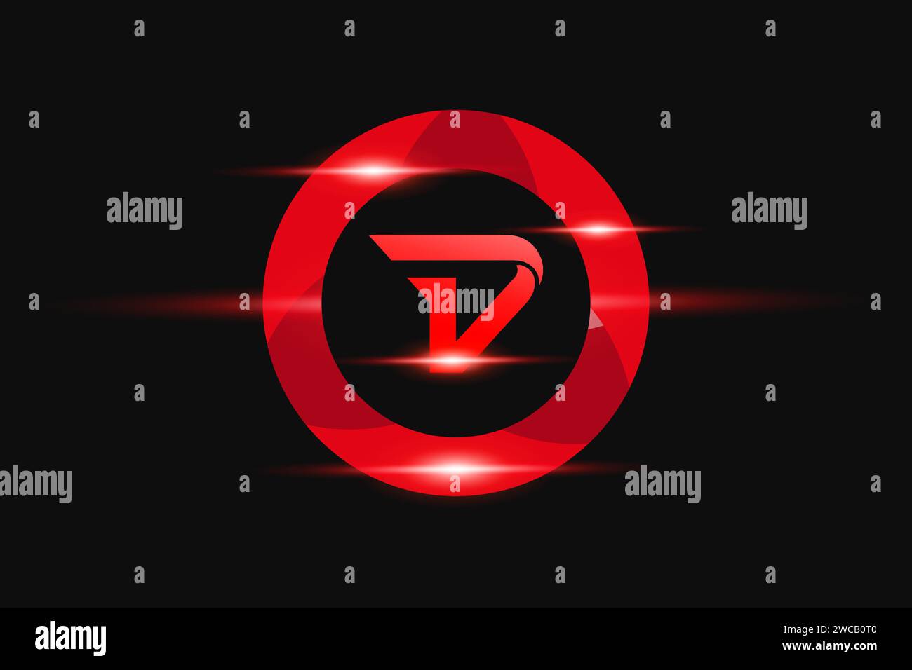 DV Red logo Design. Vector logo design for business. Stock Vector