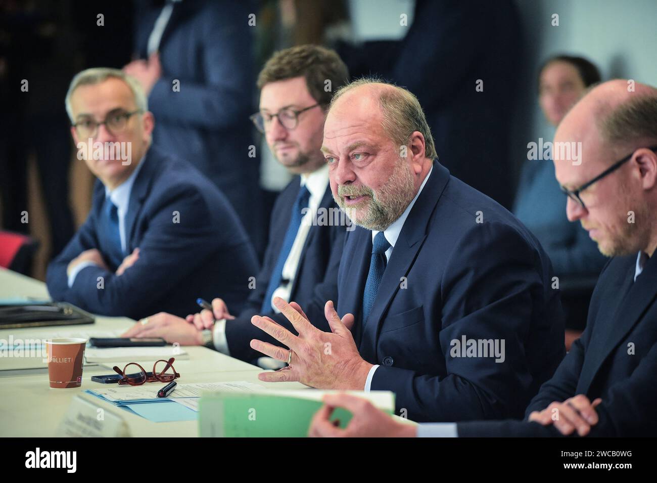 Paris, France. 15th Jan, 2024. French Minister of Justice Eric Dupond