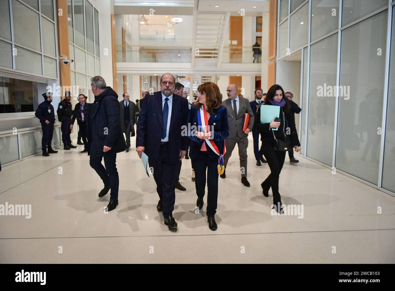 Paris, France. 15th Jan, 2024. French Minister of Justice Eric Dupond