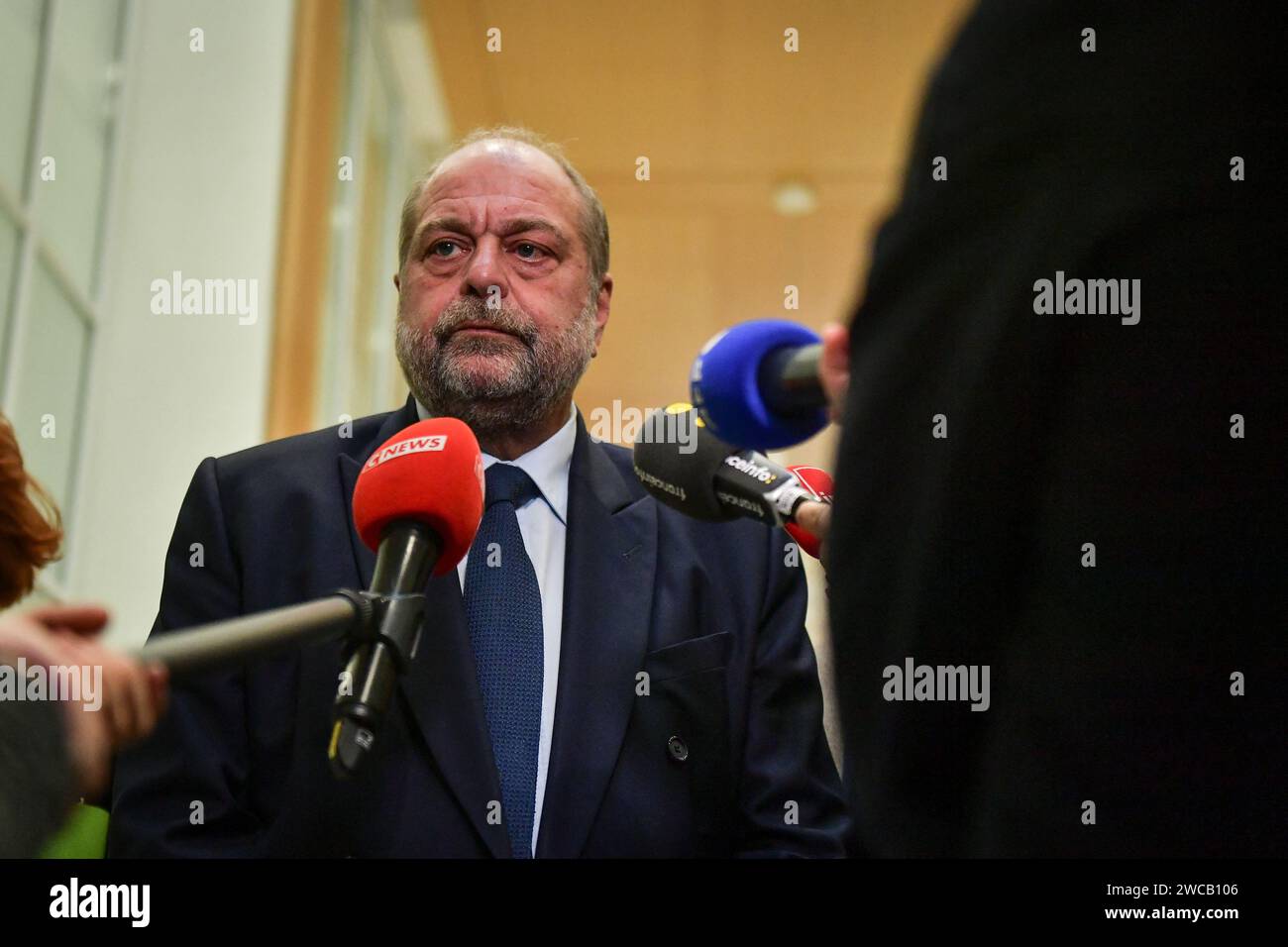 Paris, France. 15th Jan, 2024. French Minister of Justice Eric Dupond