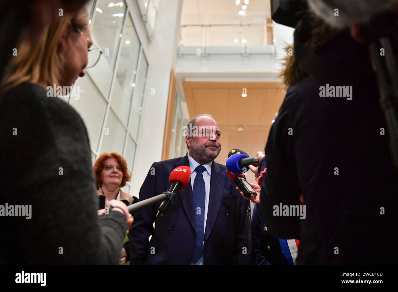 Paris, France. 15th Jan, 2024. French Minister of Justice Eric Dupond