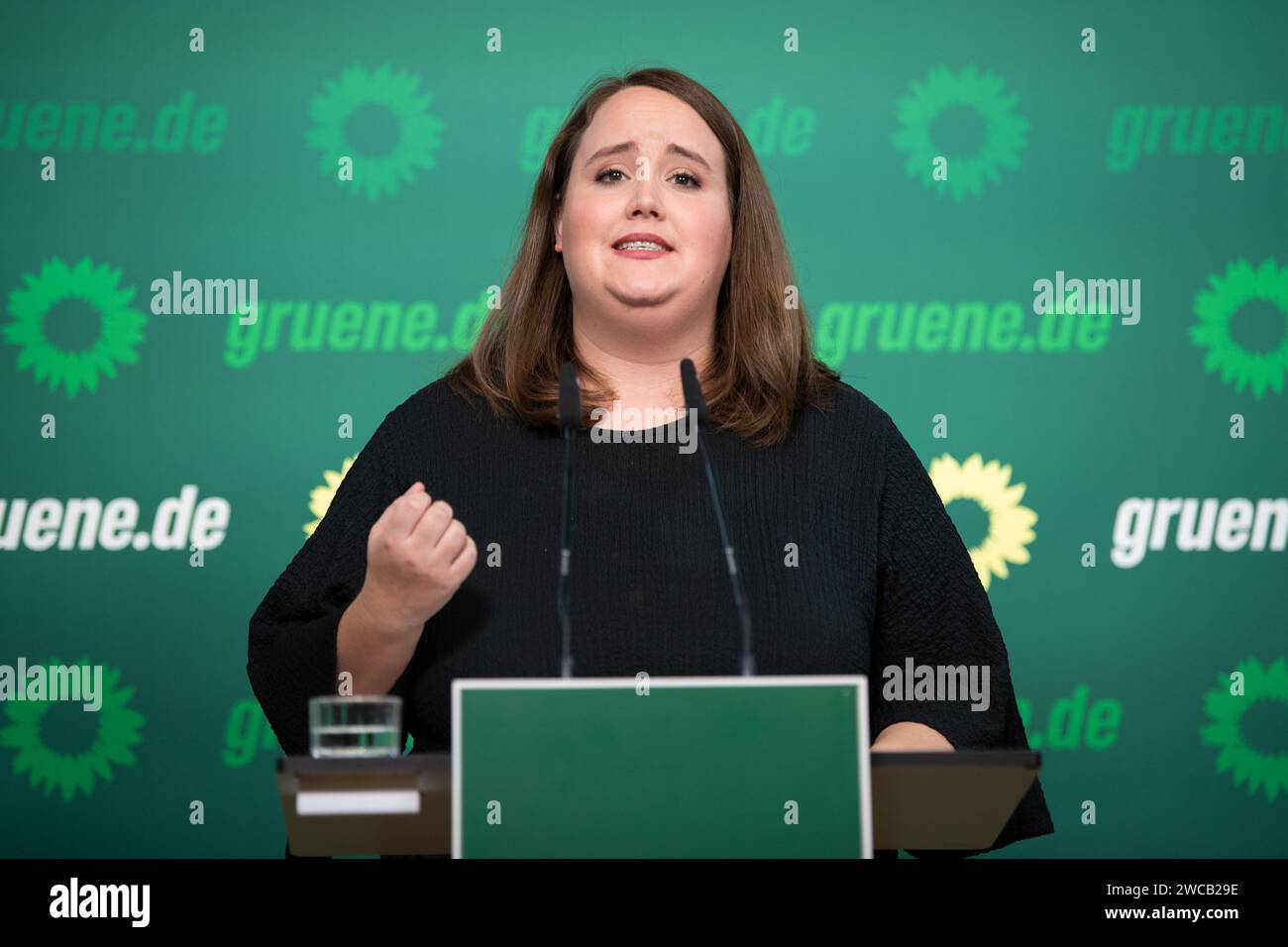 berlin-germany-15th-jan-2024-ricarda-lang-federal-chairwoman-of