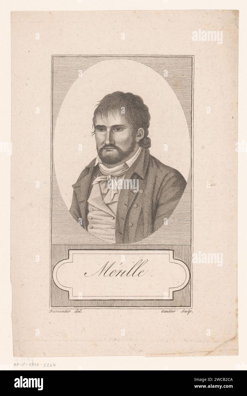 Portret van JeanMarie Mérille, JeanBaptiste Gautier, After C