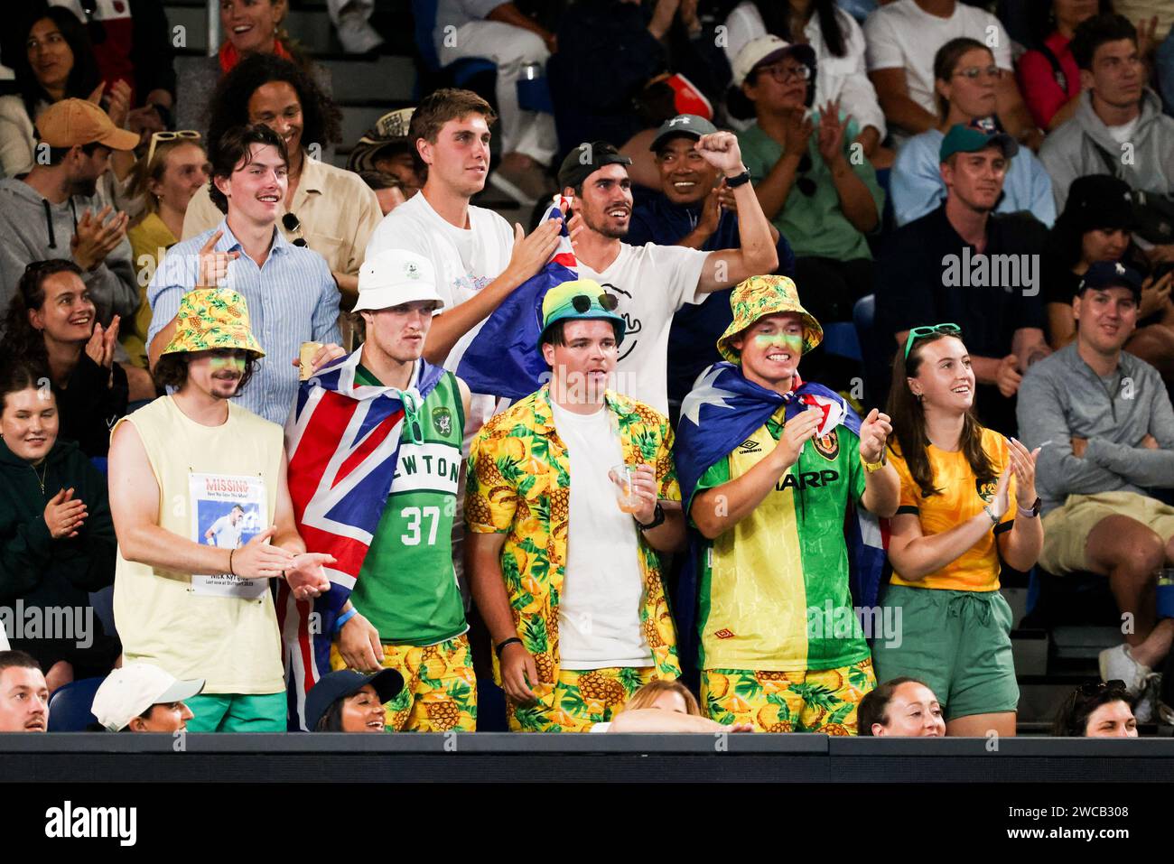 Melbourne Victoria Australia 14th Jan 2024 MELBOURNE AUSTRALIA   Melbourne Victoria Australia 14th Jan 2024 Melbourne Australia January 14 Crowd Atmosphere As Daniel Elahi Galan Of Colombia Plays Jason Kubler Of Australia On Day 1 Of The 2024 Australian Open At Melbourne Park On January 14 2024 In Melbourne Australia Credit Image Chris Putnamzuma Press Wire Editorial Usage Only! Not For Commercial Usage! 2WCB308 