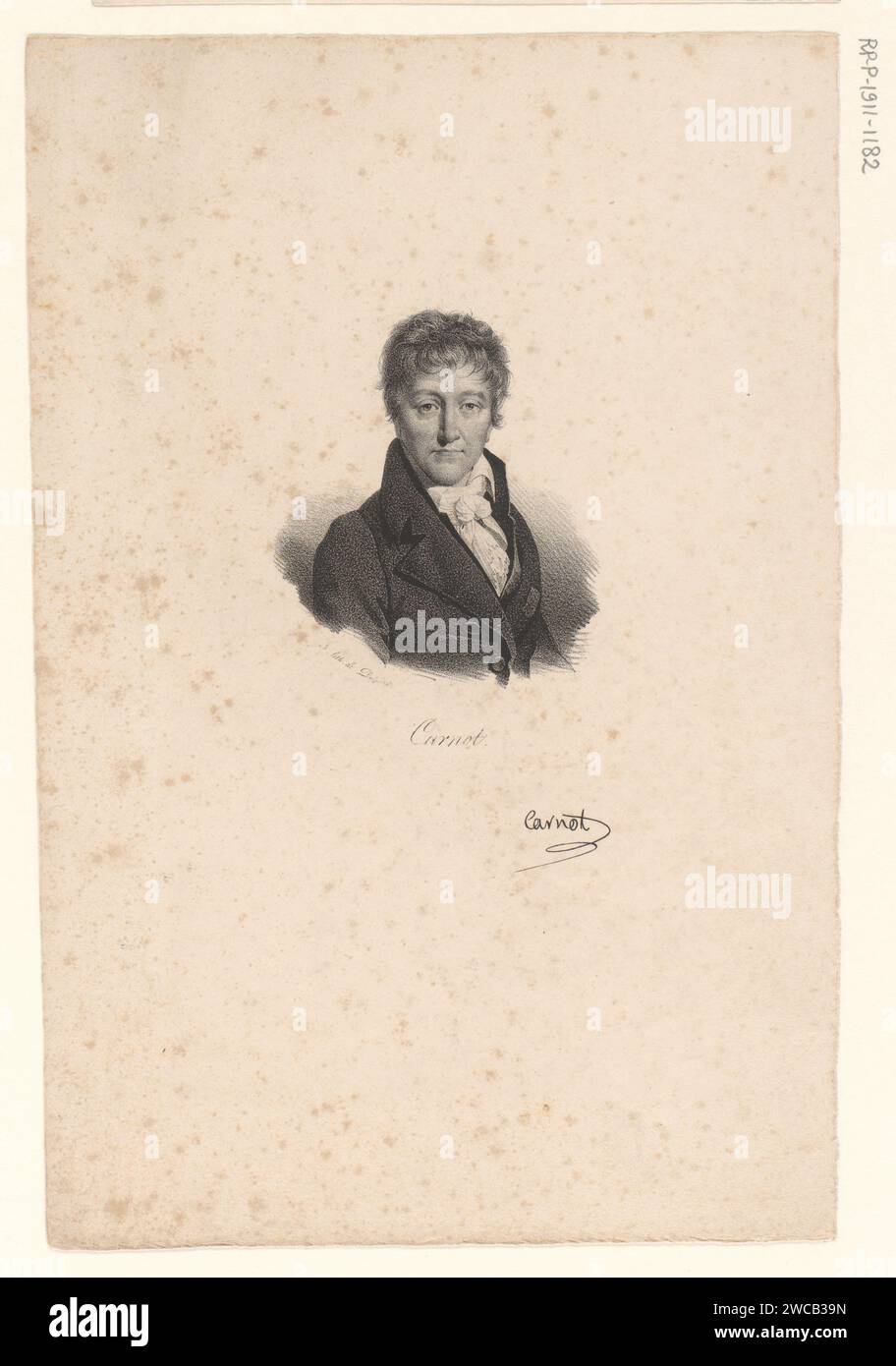 Portret van Lazare Carnot, anonymous, veuve Delpech (Naudet), in or after 1818 - in or before 1842 print  Paris paper  historical persons Stock Photo