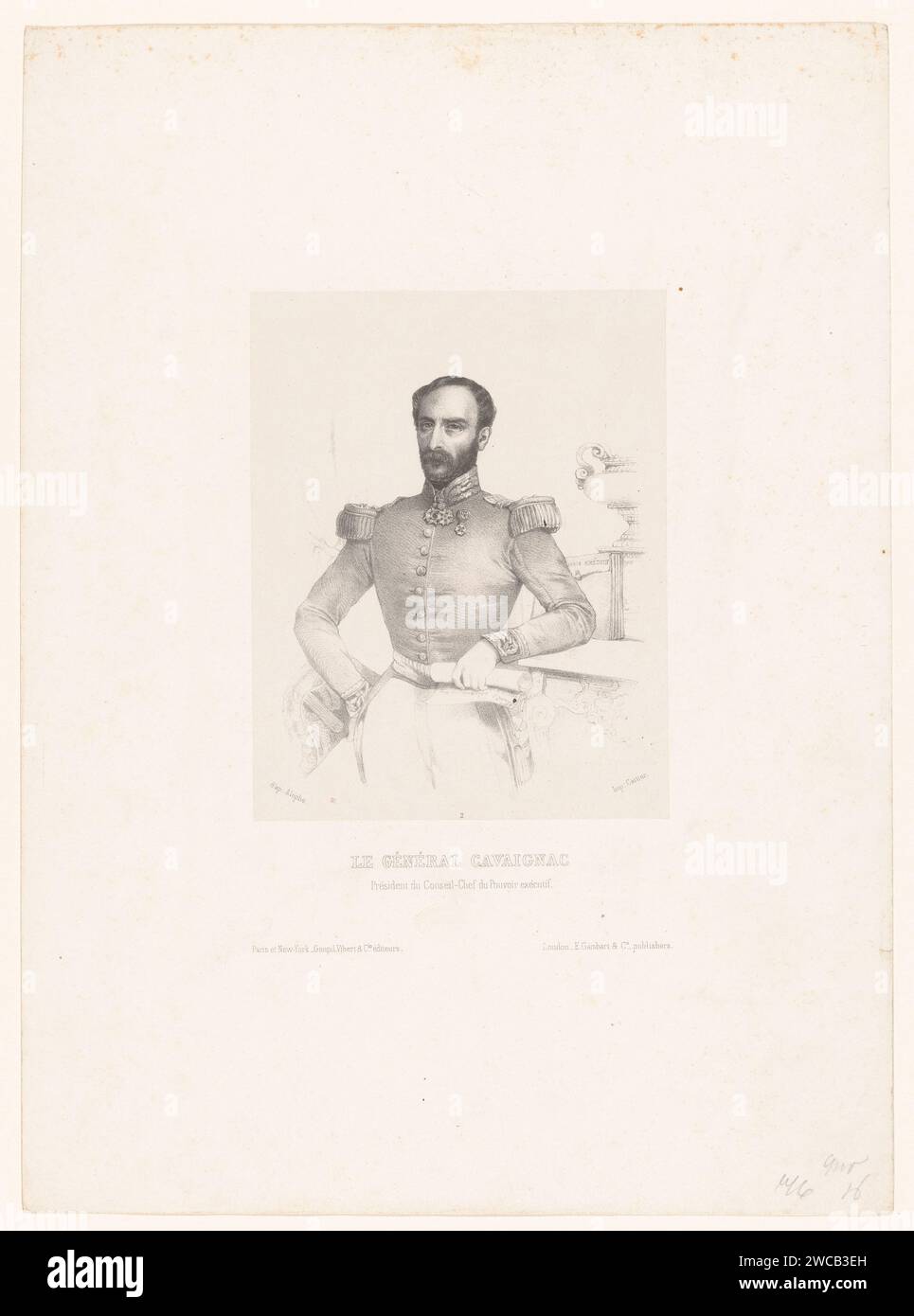 PORTRET VAN GENERAL Louis Eugène Cavaignac, Anonymous, Marie Alexandre ...