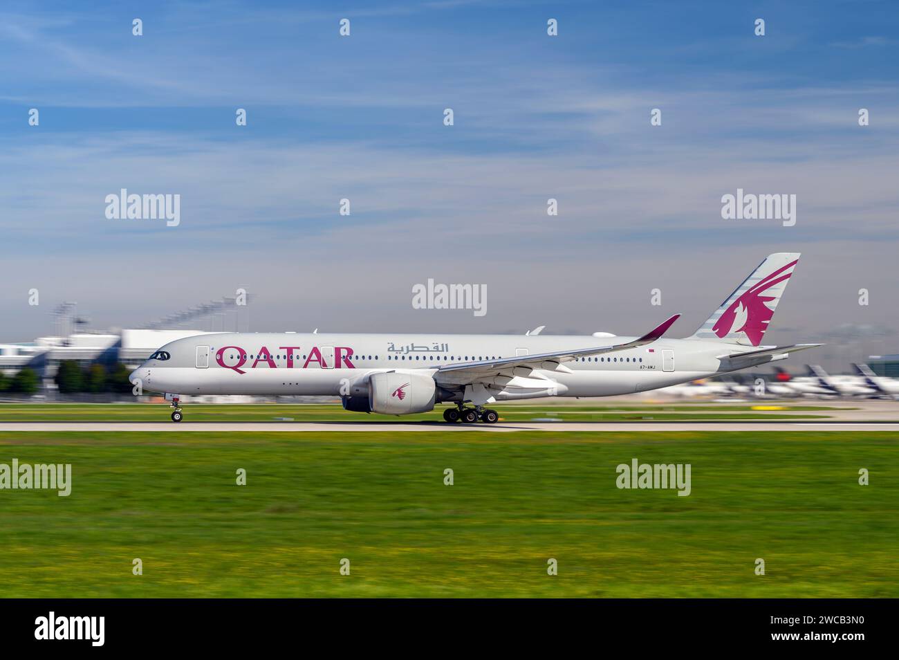 Qatar Airways Airbus A350941 With The Aircraft Number Plate A7AMJ Starts On The Southern