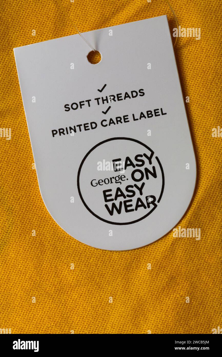 easy George on easy wear soft threads printed care label on BBC ...