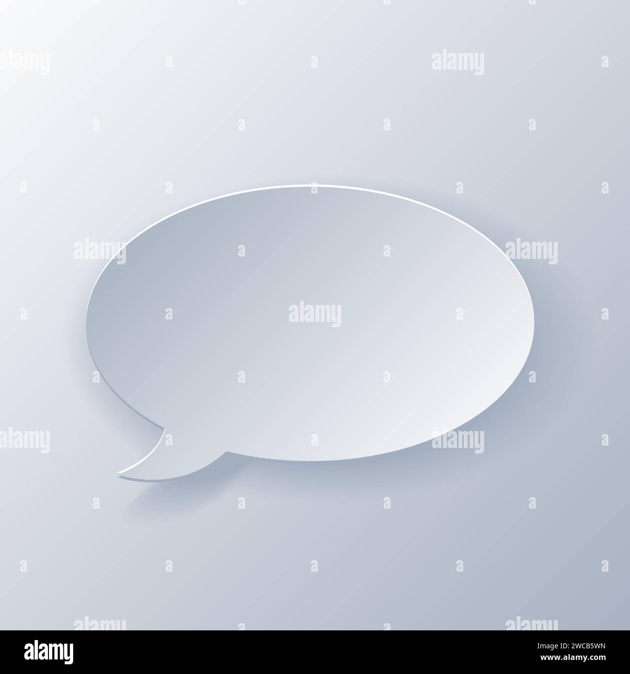 Papercut Grey White Speech Bubbles. 3D Papercraft cut talk frame icon ...