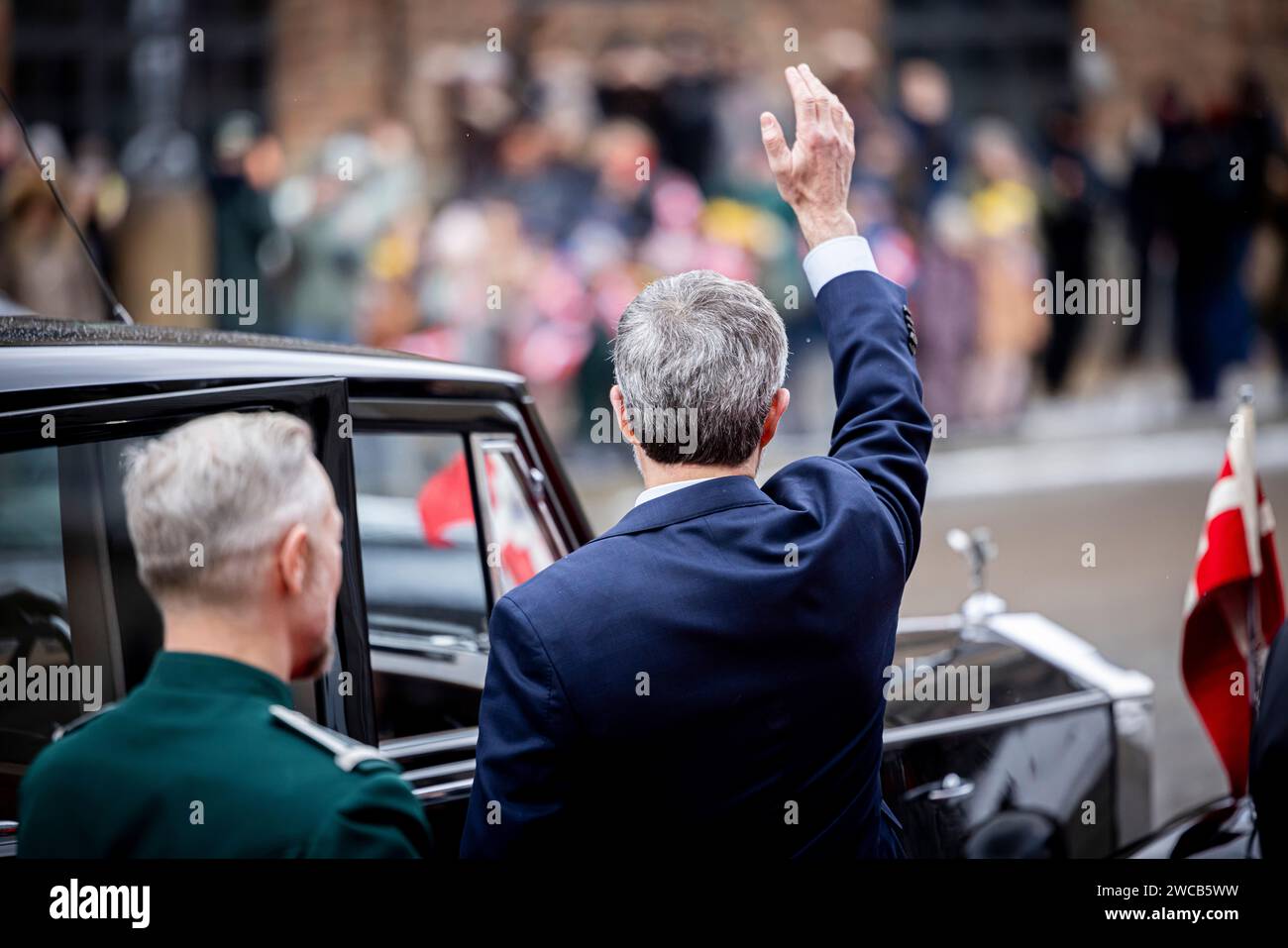 Copenhagen, Denmark. 15th Jan, 2024. King Frederik X, Queen Mary, Crown ...