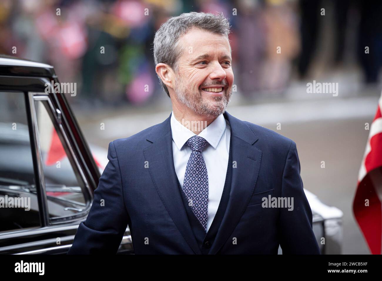 Copenhagen, Denmark. 15th Jan, 2024. King Frederik X, Queen Mary, Crown