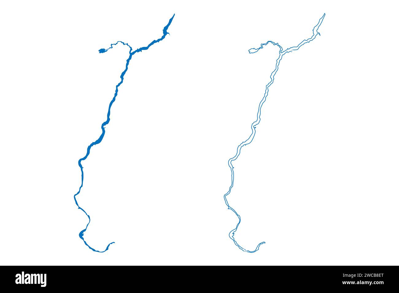 Brownlee Lake (United States of America, Idaho and Oregon) map vector