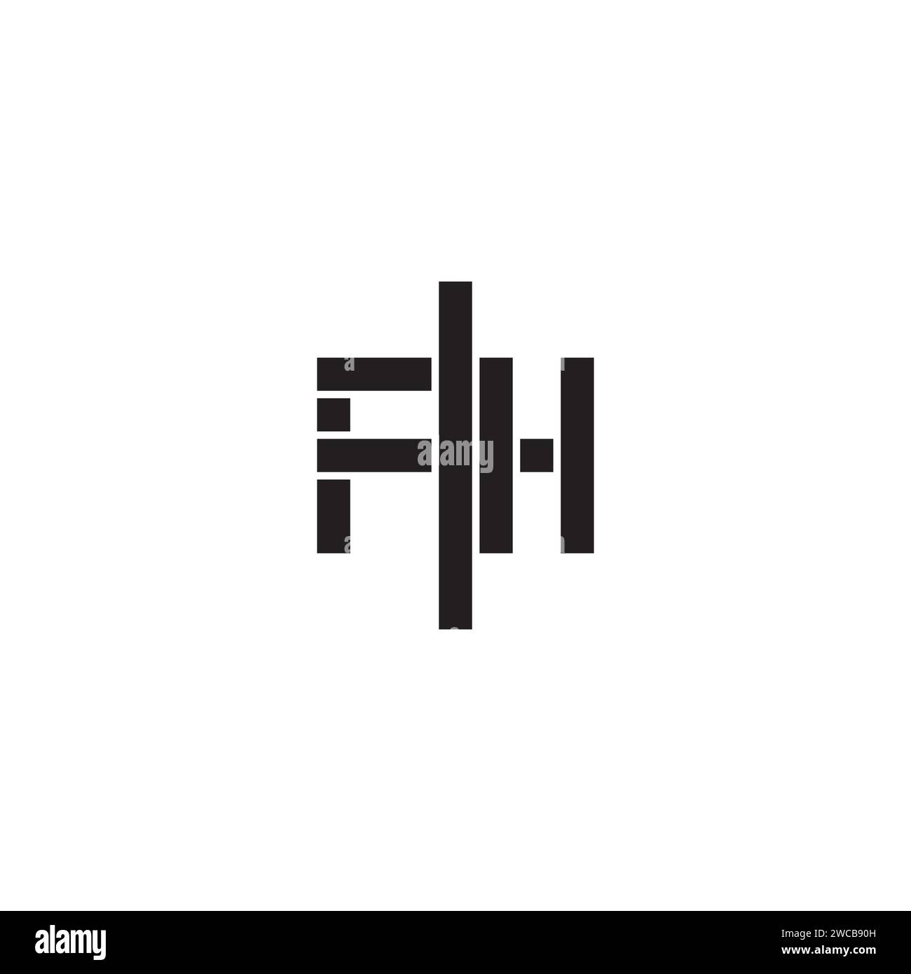 FH geometric bold concept in high quality professional design that will print well across any print media Stock Vector