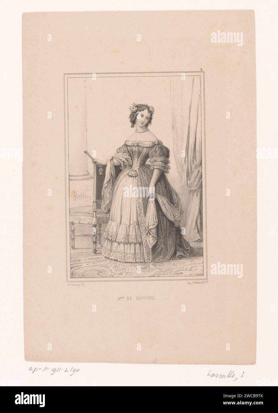 Madame de Sévigné, Louis Lassalle, c. 1841 - C. 1850 print  Paris paper  historical persons Stock Photo