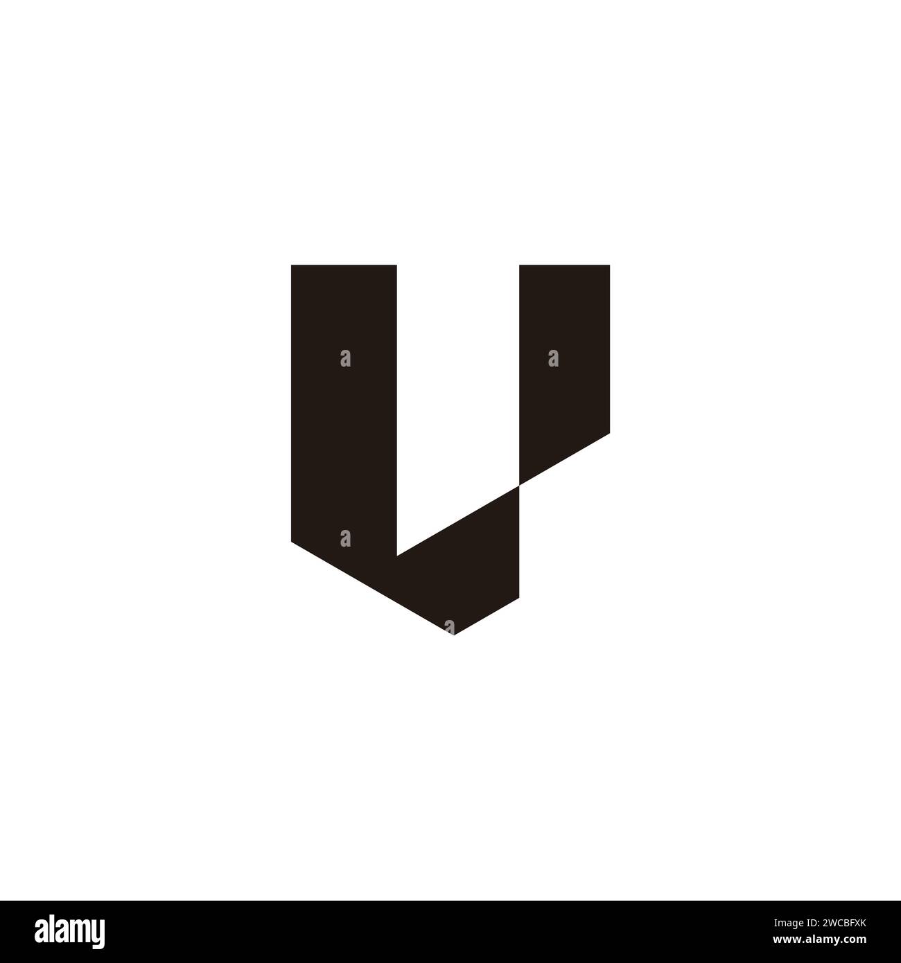 letter lu linked simple geometric logo vector Stock Vector