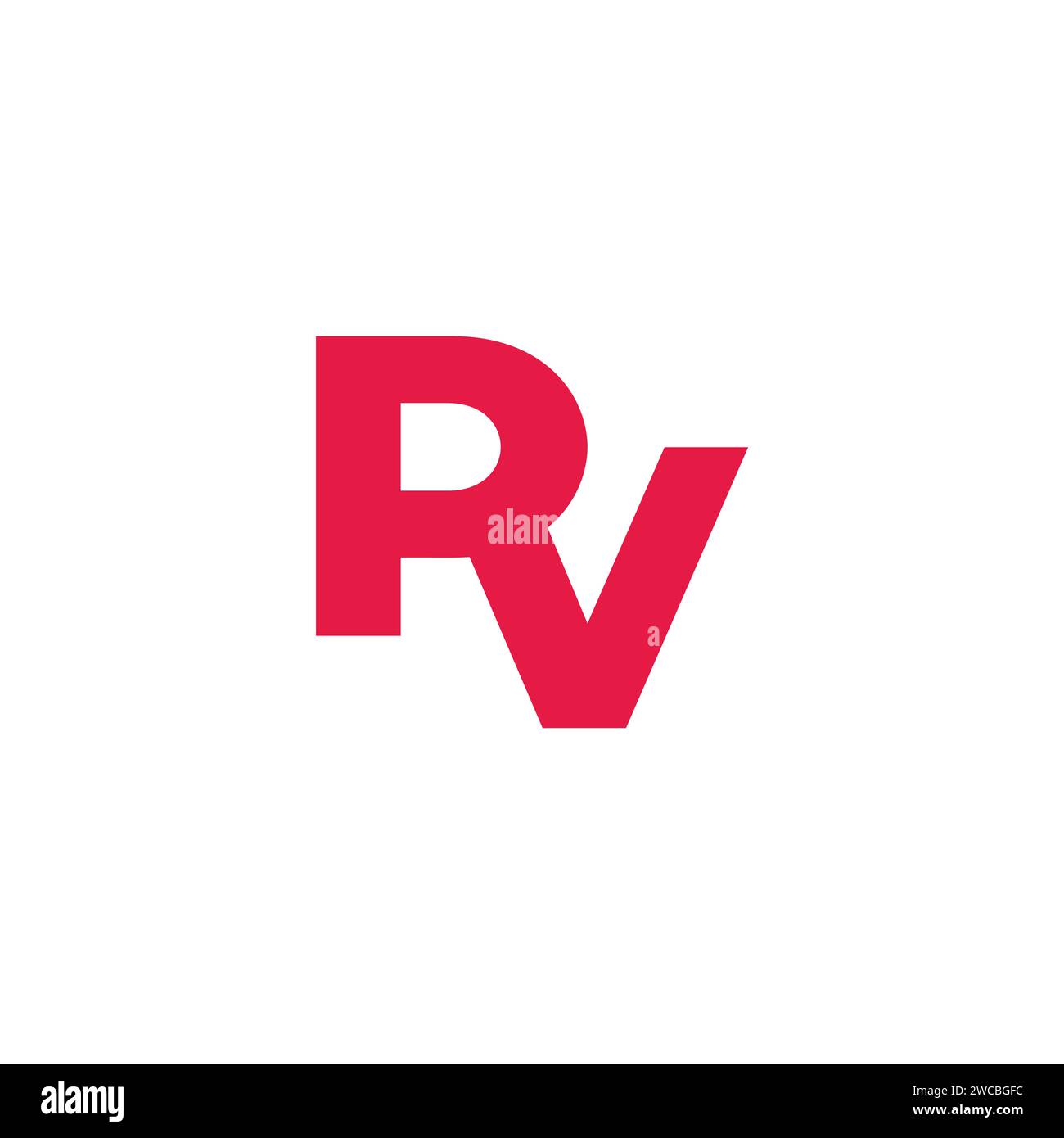 rv simple linked geometric logo vector Stock Vector